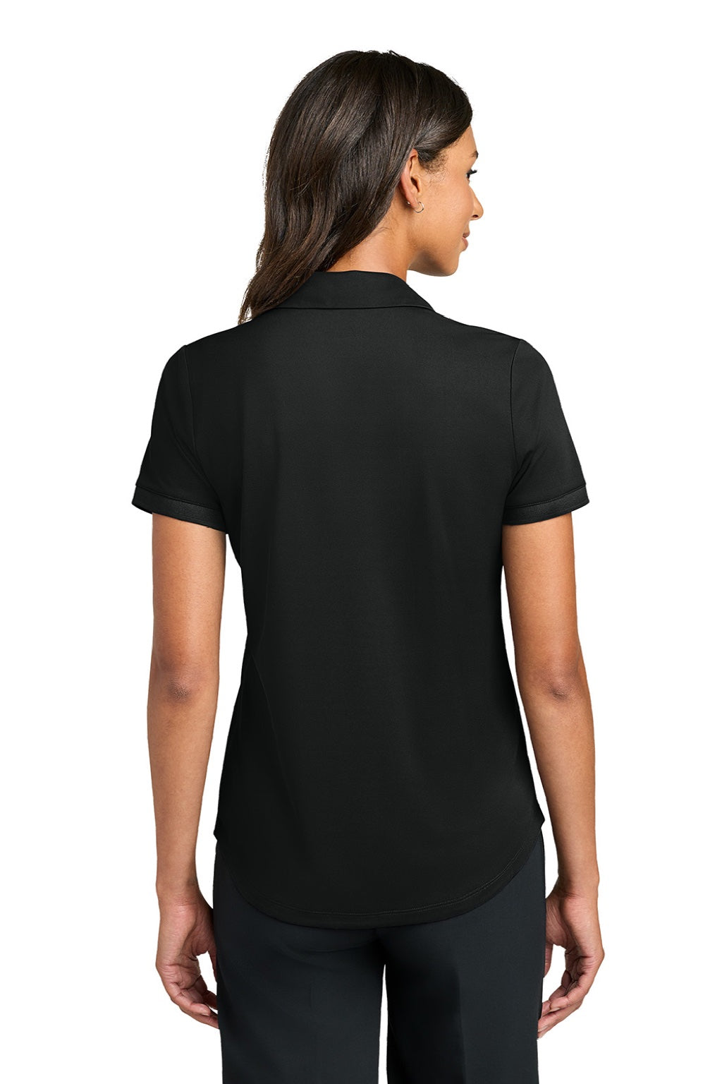 Mercer+Mettle MM1031 Womens Everyday Performance Short Sleeve Polo Shirt Deep Black Model Back