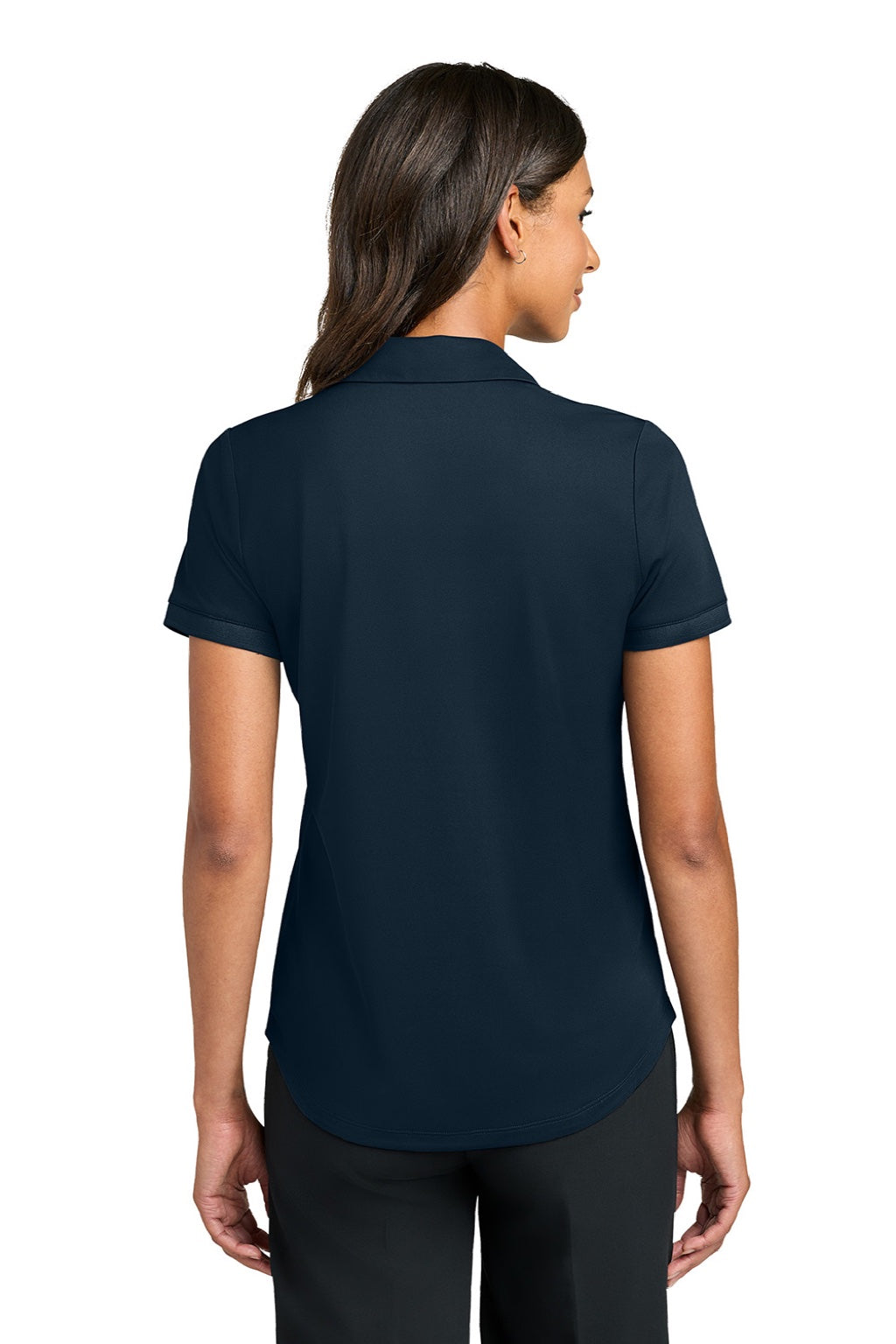 Mercer+Mettle MM1031 Womens Everyday Performance Short Sleeve Polo Shirt Night Navy Blue Model Back