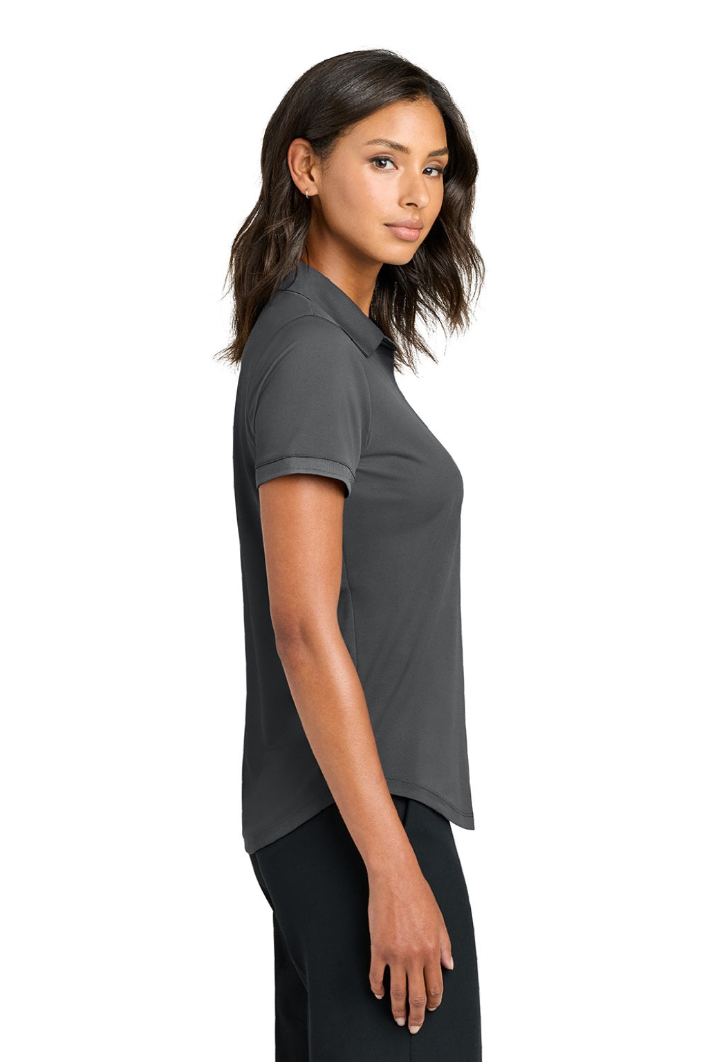 Mercer+Mettle MM1031 Womens Everyday Performance Short Sleeve Polo Shirt Storm Grey Model Side
