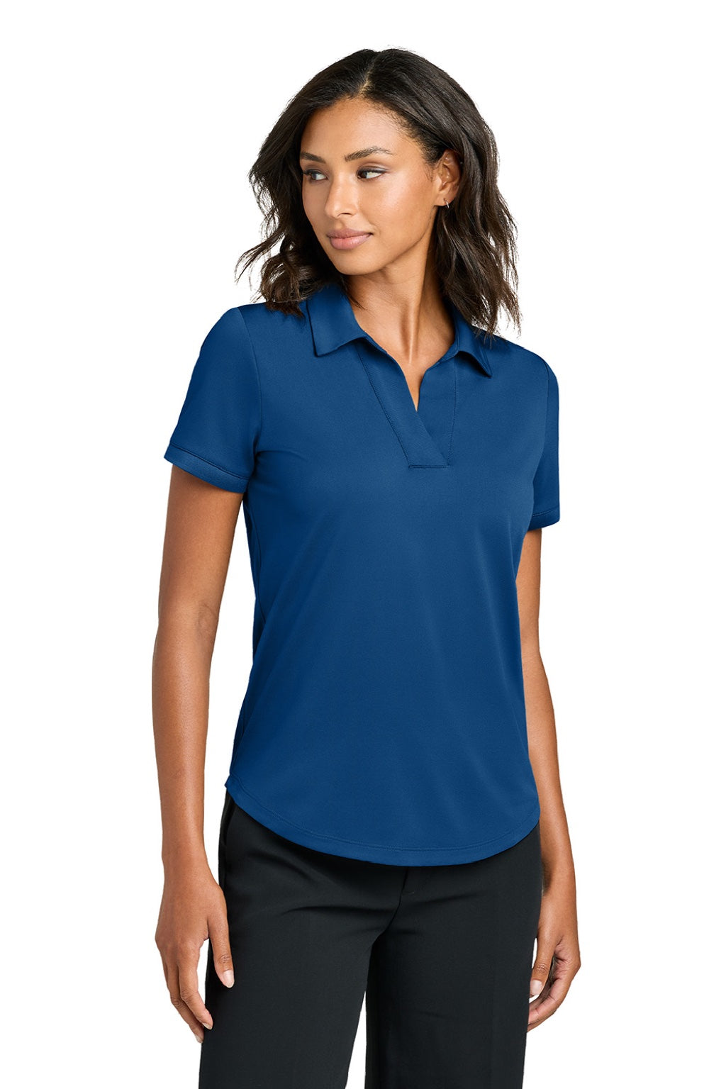 Mercer+Mettle MM1031 Womens Everyday Performance Short Sleeve Polo Shirt True Blue Model Front