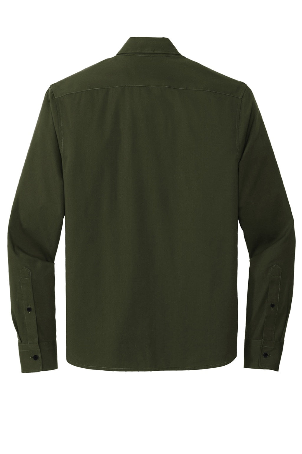 Mercer+Mettle MM2000 Mens Stretch Woven Long Sleeve Button Down Shirt Townsend Green Flat Back