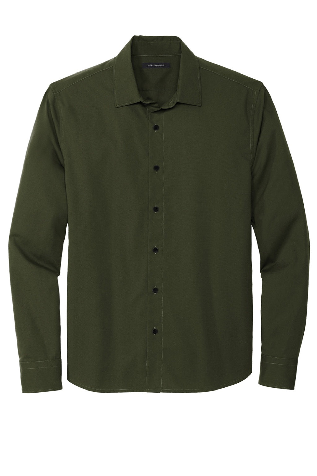 Mercer+Mettle MM2000 Mens Stretch Woven Long Sleeve Button Down Shirt Townsend Green Flat Front