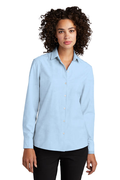 Mercer+Mettle MM2001 Womens Stretch Woven Long Sleeve Button Down Shirt Air Blue Model Front