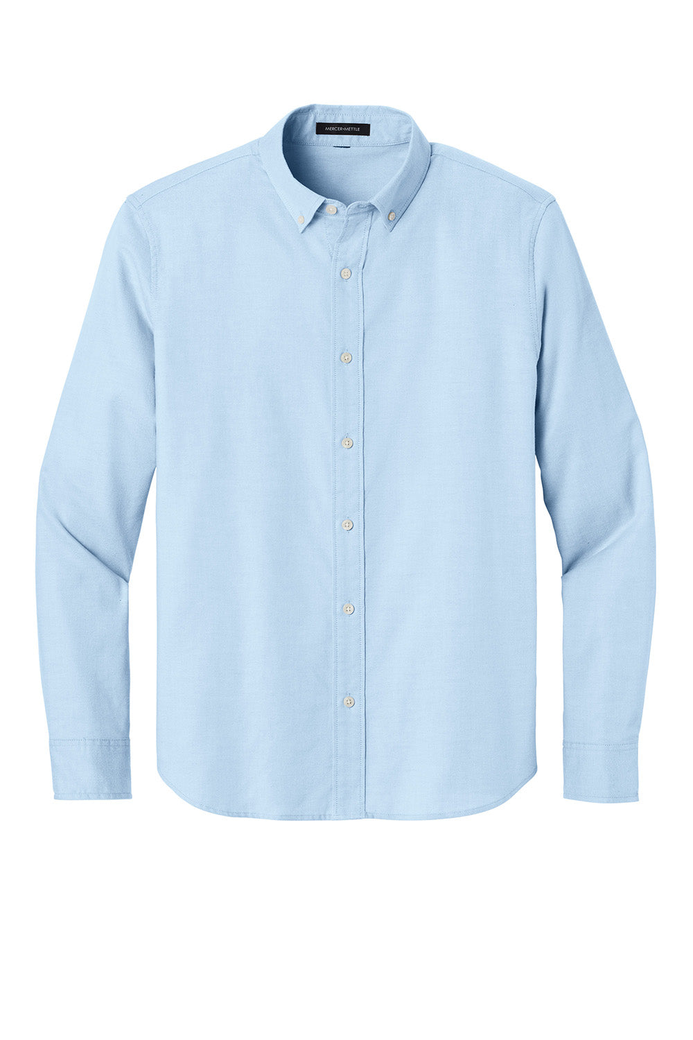 Mercer+Mettle MM2002 Mens Modern Oxford Long Sleeve Button Down Shirt Light Blue Flat Front