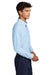 Mercer+Mettle MM2002 Mens Modern Oxford Long Sleeve Button Down Shirt Light Blue Model Side
