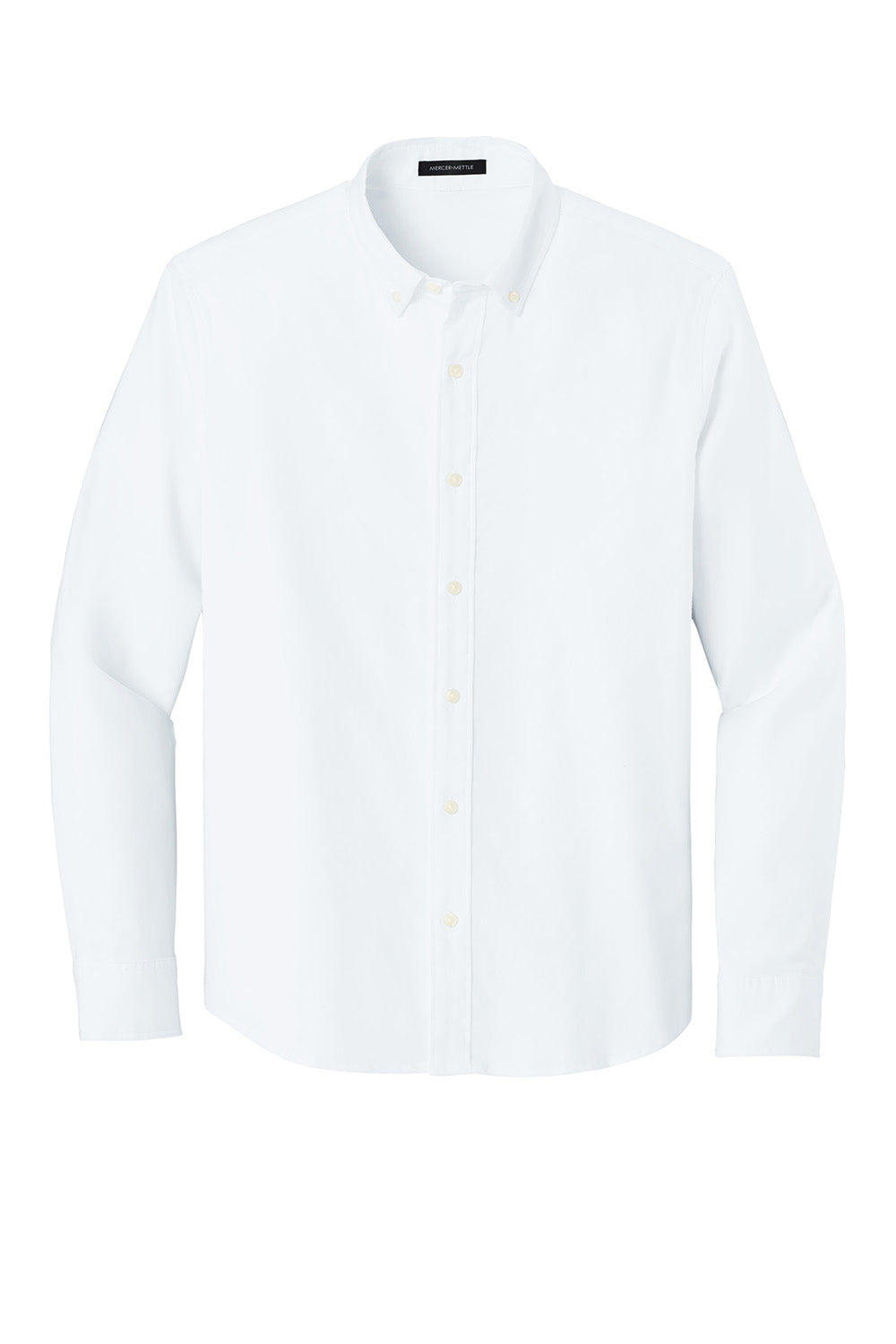 Mercer+Mettle MM2002 Mens Modern Oxford Long Sleeve Button Down Shirt White Flat Front