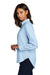 Mercer+Mettle MM2003 Womens Modern Oxford Long Sleeve Button Down Shirt Light Blue Model Side