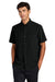 Mercer+Mettle MM2006 Mens UV Capital Tech Moisture Wicking Short Sleeve Button Down Shirt w/ Pocket Deep Black Model Front