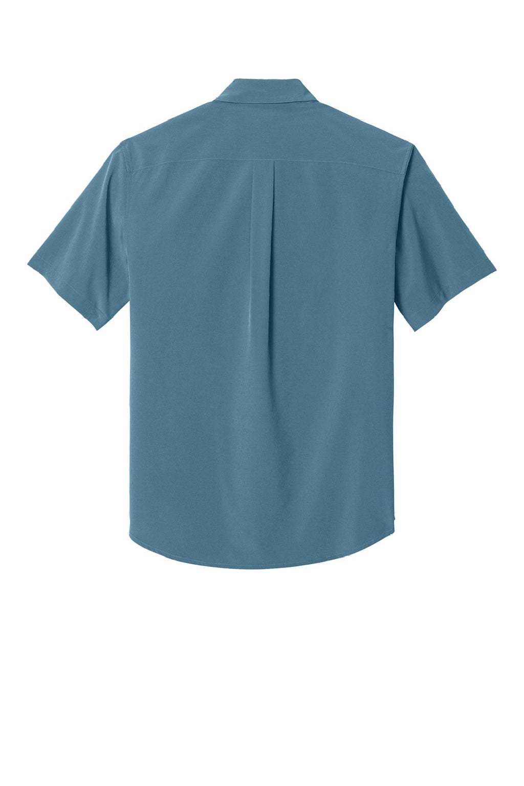 Mercer+Mettle MM2006 Mens UV Capital Tech Moisture Wicking Short Sleeve Button Down Shirt w/ Pocket Harbor Blue Flat Back