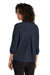 Mercer+Mettle MM2011 Womens Stretch Crepe 3/4 Sleeve Polo Shirt Night Navy Blue Model Back