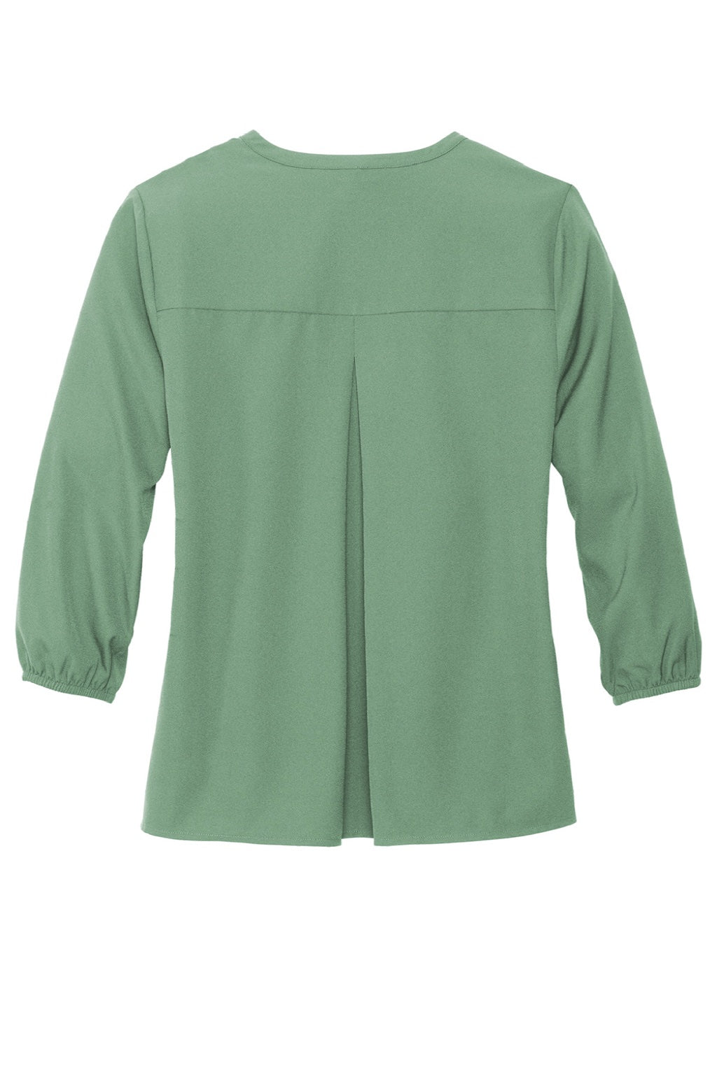 Mercer+Mettle MM2011 Womens Stretch Crepe 3/4 Sleeve Polo Shirt Sage Green Flat Back