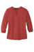 Mercer+Mettle MM2011 Womens Stretch Crepe 3/4 Sleeve Polo Shirt Terracotta Red Flat Front