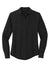 Mercer+Mettle MM2013 Stretch Crepe Long Sleeve Button Down Shirt w/ Double Pockets Deep Black Flat Front