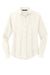 Mercer+Mettle MM2013 Stretch Crepe Long Sleeve Button Down Shirt w/ Double Pockets Ivory Chiffon White Flat Front