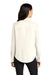 Mercer+Mettle MM2013 Womens Stretch Crepe Long Sleeve Button Down Shirt w/ Double Pockets Ivory Chiffon White Model Back