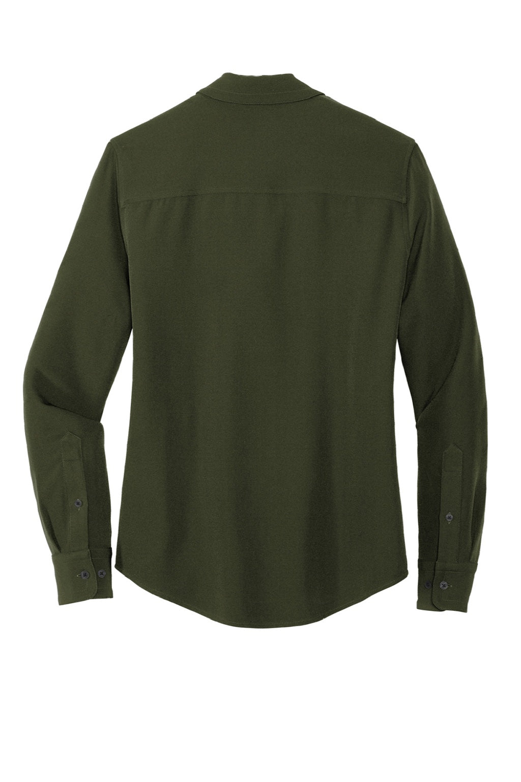 Mercer+Mettle MM2013 Stretch Crepe Long Sleeve Button Down Shirt w/ Double Pockets Townsend Green Flat Back