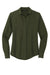 Mercer+Mettle MM2013 Stretch Crepe Long Sleeve Button Down Shirt w/ Double Pockets Townsend Green Flat Front