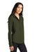 Mercer+Mettle MM2013 Womens Stretch Crepe Long Sleeve Button Down Shirt w/ Double Pockets Townsend Green Model 3Q