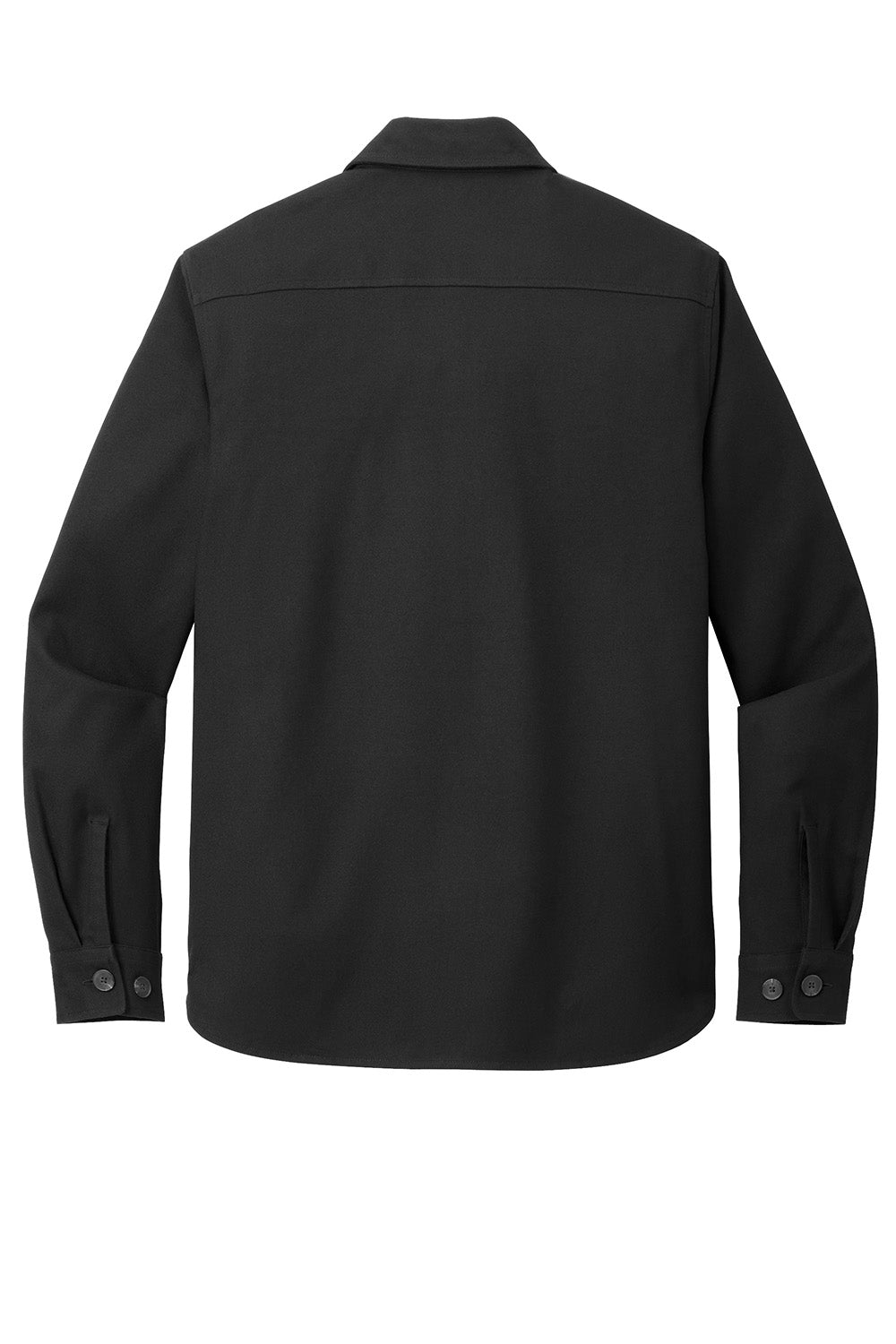 Mercer+Mettle MM2020 Mens Twill Long Sleeve Button Down Shirt w/ Pockets Deep Black Flat Back