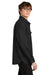 Mercer+Mettle MM2020 Mens Twill Long Sleeve Button Down Shirt w/ Pockets Deep Black Model Side