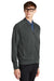 Mercer+Mettle MM3000 Mens Double Knit Full Zip Bomber Jacket Anchor Grey Model 3Q