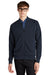 Mercer+Mettle MM3000 Mens Double Knit Full Zip Bomber Jacket Night Navy Blue Model Front