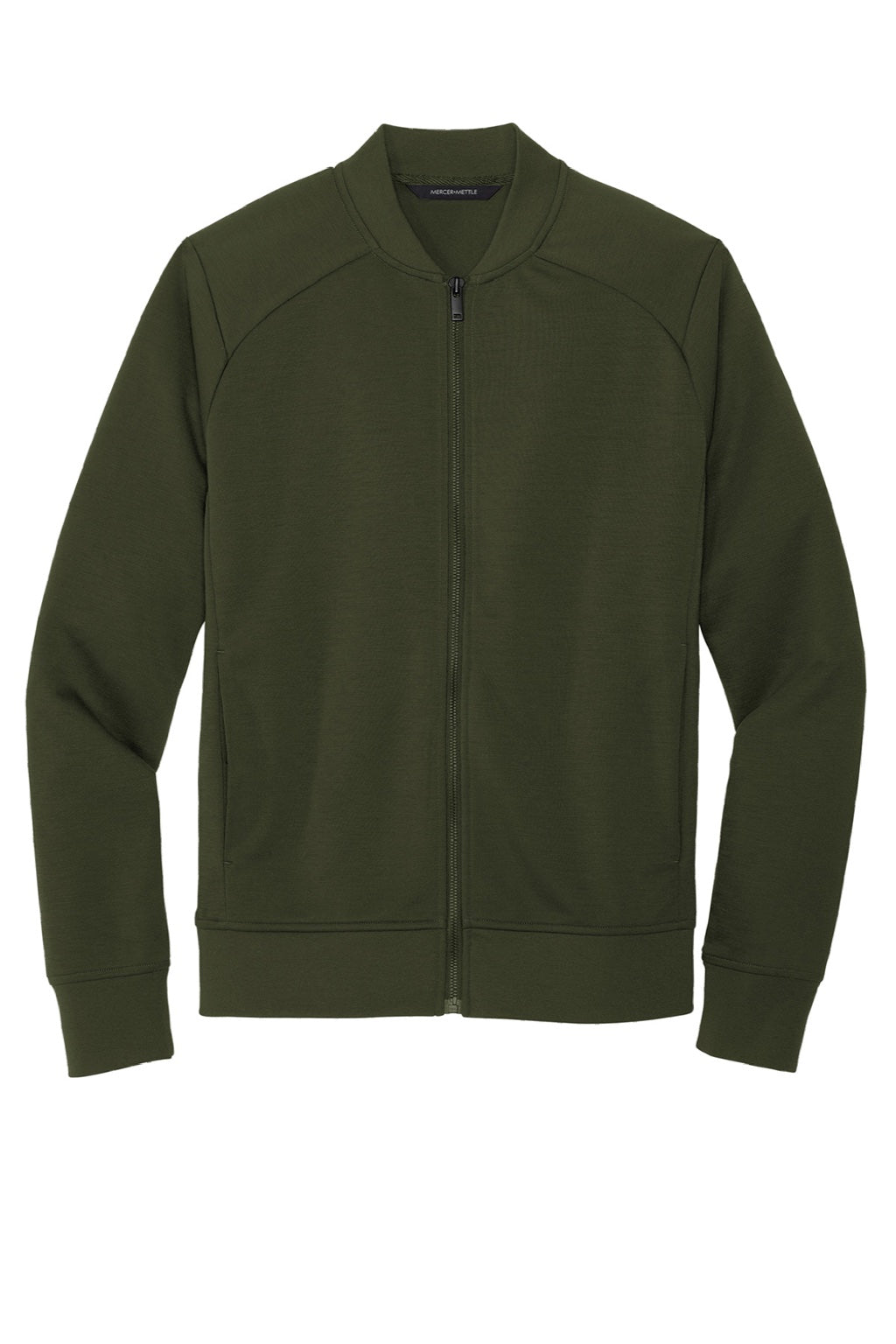 Mercer+Mettle MM3000 Double Knit Full Zip Bomber Jacket Townsend Green Flat Front