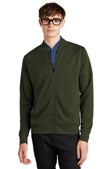 Mercer+Mettle MM3000 Mens Double Knit Full Zip Bomber Jacket Townsend Green Model Front