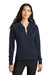 Mercer+Mettle MM3001 Womens Double Knit Full Zip Bomber Jacket Night Navy Blue Model Front