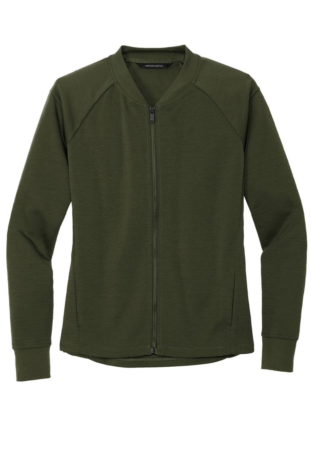 Mercer+Mettle MM3001 Double Knit Full Zip Bomber Jacket Townsend Green Flat Front