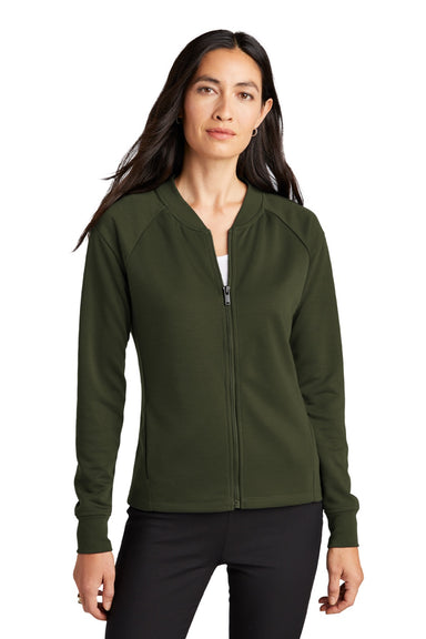 Mercer+Mettle MM3001 Womens Double Knit Full Zip Bomber Jacket Townsend Green Model Front