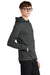 Mercer+Mettle MM3002 Mens Double Knit Full Zip Hooded Sweatshirt Hoodie w/ Pockets Anchor Grey Model Side