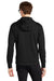Mercer+Mettle MM3002 Mens Double Knit Full Zip Hooded Sweatshirt Hoodie w/ Pockets Deep Black Model Back
