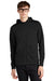Mercer+Mettle MM3002 Mens Double Knit Full Zip Hooded Sweatshirt Hoodie w/ Pockets Deep Black Model Front