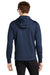 Mercer+Mettle MM3002 Mens Double Knit Full Zip Hooded Sweatshirt Hoodie w/ Pockets Insignia Blue Model Back