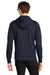 Mercer+Mettle MM3002 Mens Double Knit Full Zip Hooded Sweatshirt Hoodie w/ Pockets Night Navy Blue Model Back