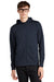 Mercer+Mettle MM3002 Mens Double Knit Full Zip Hooded Sweatshirt Hoodie w/ Pockets Night Navy Blue Model Front