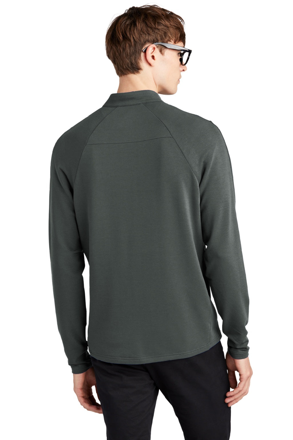 Mercer+Mettle MM3010 Mens Stretch 1/4 Zip Sweatshirt Anchor Grey Model Back