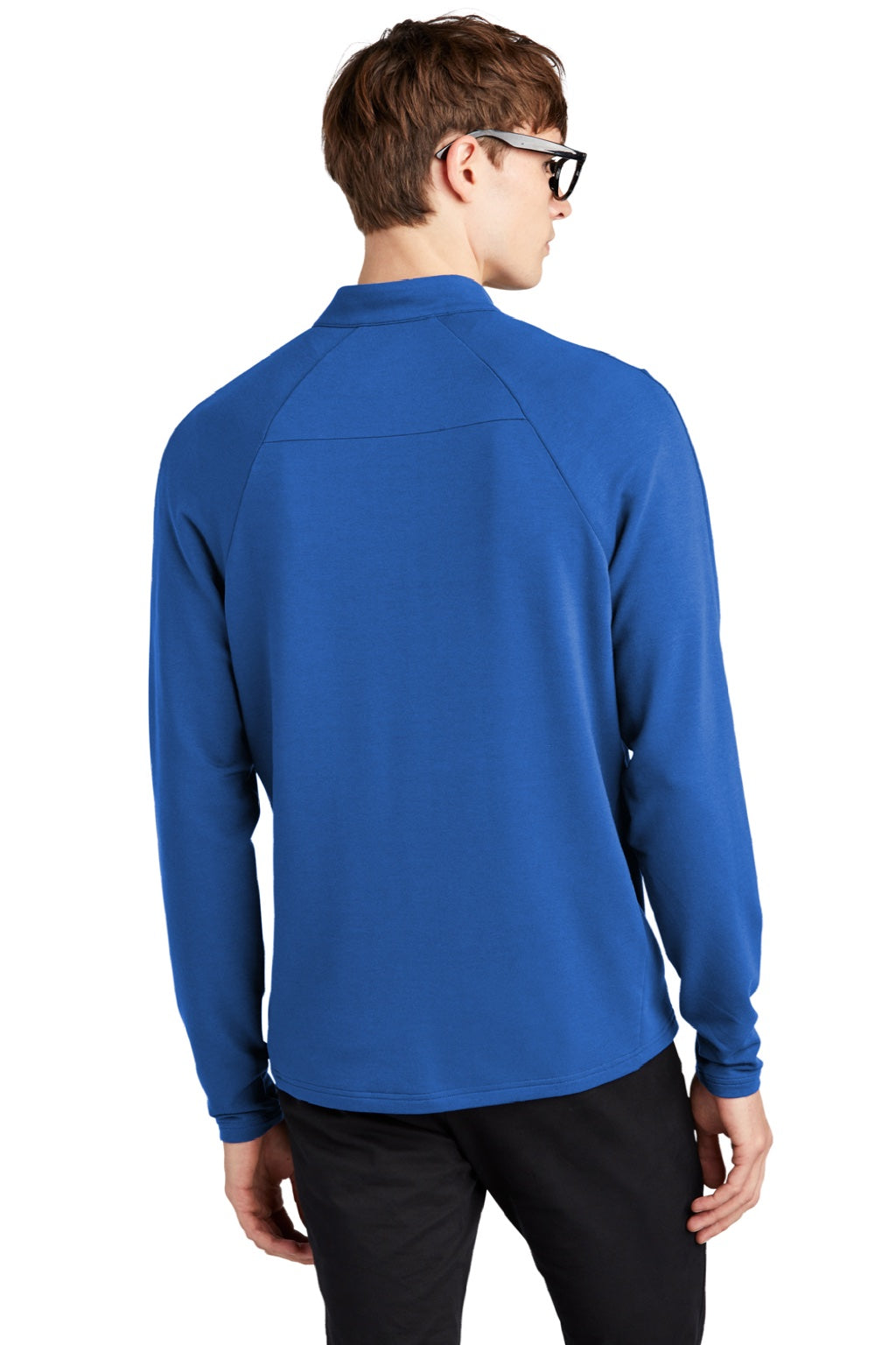 Mercer+Mettle MM3010 Mens Stretch 1/4 Zip Sweatshirt Blue Note Model Back