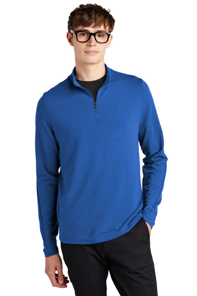 Mercer+Mettle MM3010 Mens Stretch 1/4 Zip Sweatshirt Blue Note Model Front