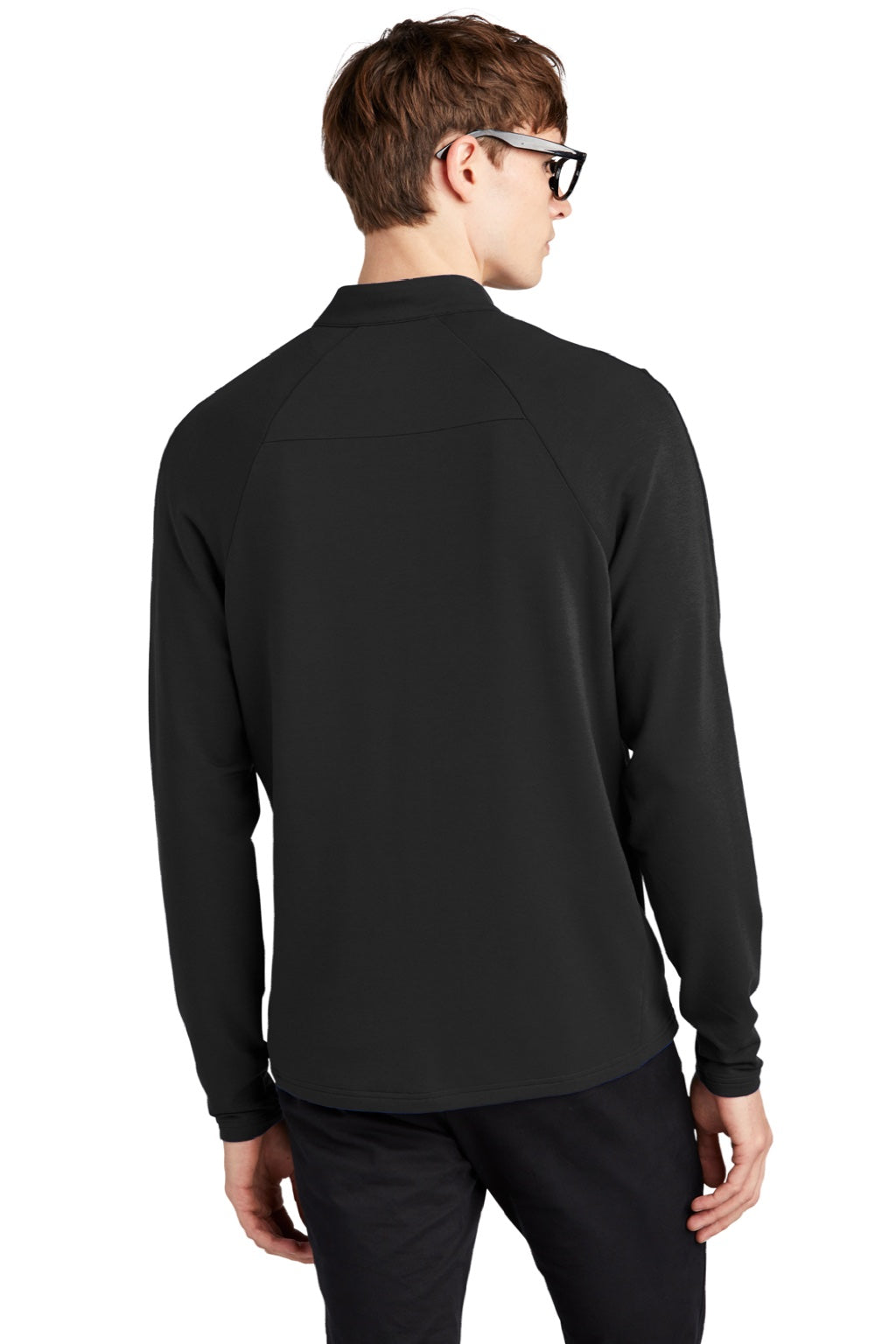 Mercer+Mettle MM3010 Mens Stretch 1/4 Zip Sweatshirt Deep Black Model Back