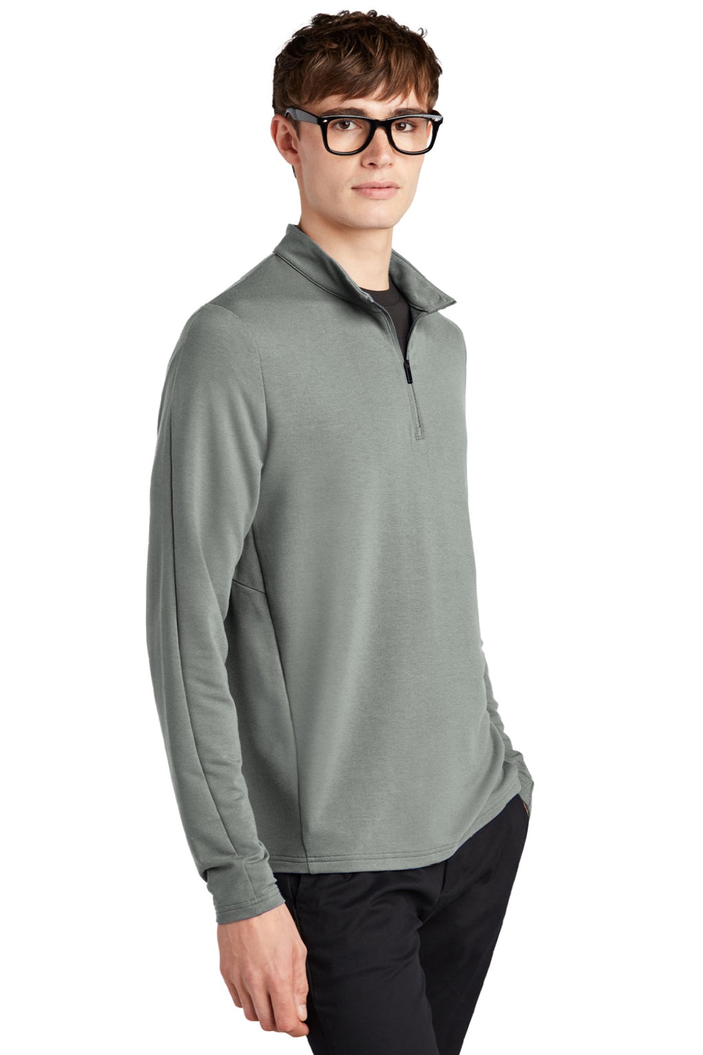 Mercer+Mettle MM3010 Mens Stretch 1/4 Zip Sweatshirt Gusty Grey Model 3Q
