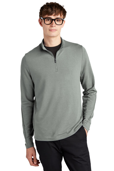 Mercer+Mettle MM3010 Mens Stretch 1/4 Zip Sweatshirt Gusty Grey Model Front
