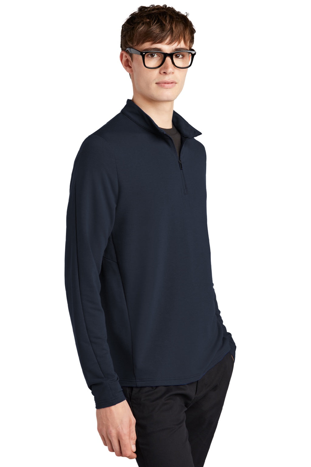 Mercer+Mettle MM3010 Mens Stretch 1/4 Zip Sweatshirt Night Navy Blue Model 3Q
