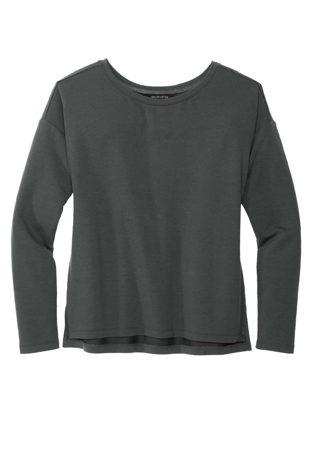 Mercer+Mettle MM3013 Stretch Drop Shoulder Wide Crewneck Sweatshirt Anchor Grey Flat Front