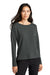 Mercer+Mettle MM3013 Womens Stretch Drop Shoulder Wide Crewneck Sweatshirt Anchor Grey Model Front