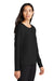 Mercer+Mettle MM3013 Womens Stretch Drop Shoulder Wide Crewneck Sweatshirt Deep Black Model 3Q