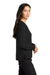 Mercer+Mettle MM3013 Womens Stretch Drop Shoulder Wide Crewneck Sweatshirt Deep Black Model Side