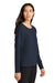 Mercer+Mettle MM3013 Womens Stretch Drop Shoulder Wide Crewneck Sweatshirt Night Navy Blue Model 3Q