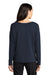 Mercer+Mettle MM3013 Womens Stretch Drop Shoulder Wide Crewneck Sweatshirt Night Navy Blue Model Back